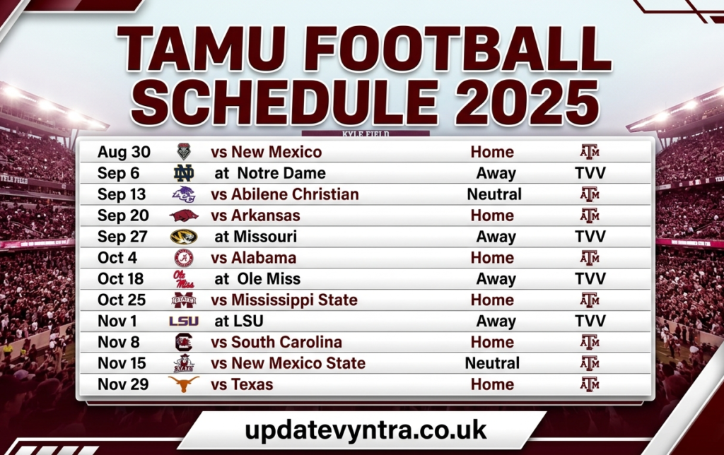 tamu football schedule 2025