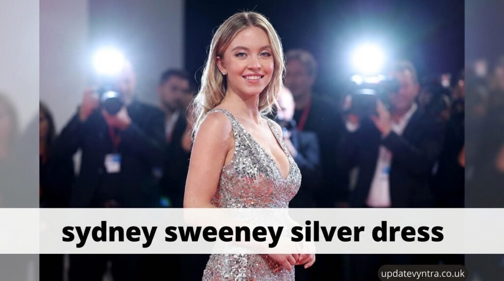 sydney sweeney silver dress