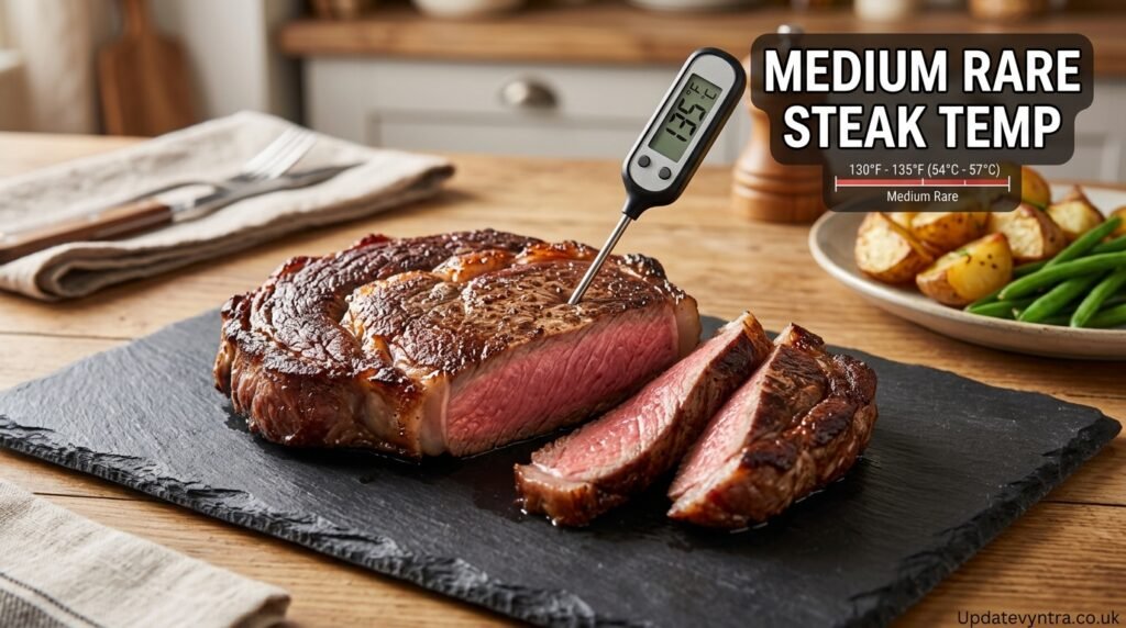 medium rare steak temp